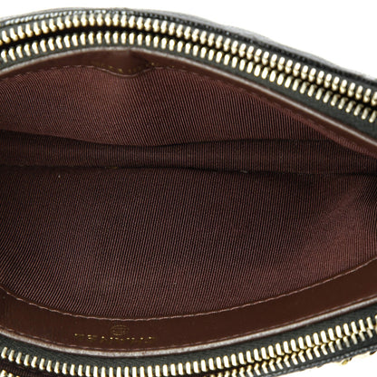 Chanel Double Zip Clutch With Chain Quilted Caviar