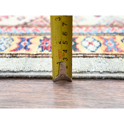 9'X11'9" Tempered Gray Afghan Super Kazak Hand Knotted Wool Oriental Rug
