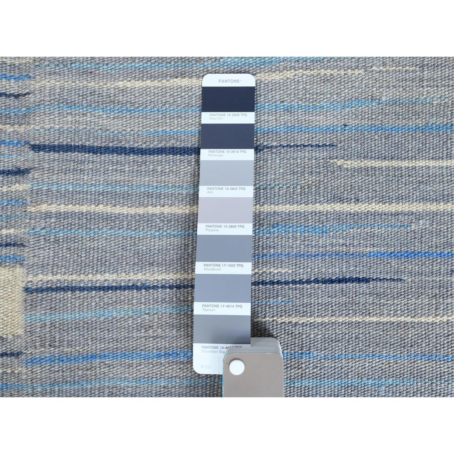 10'5"X13'10" Hand Woven Flat Weave Kilim Pure Nomadic Stripe Design Rug