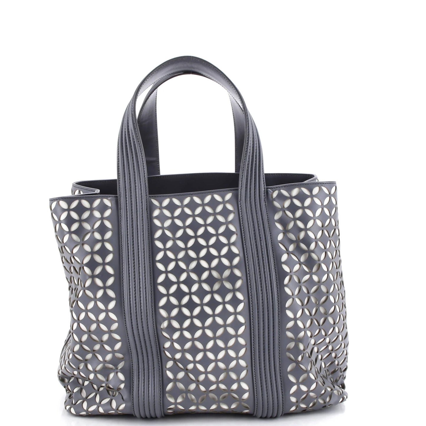 Alaia Side Snap Tote Laser Cut Leather