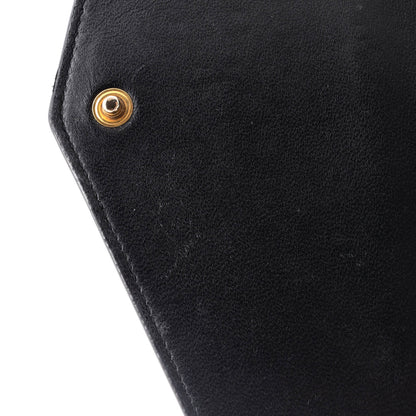 Saint Laurent Uptown Chain Wallet Crocodile Embossed Leather