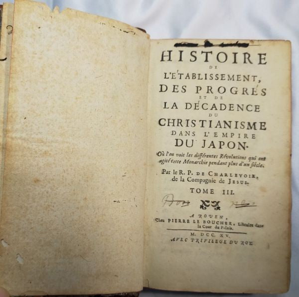 1715 Charlevoix Histoire Du Christianisme Au Japon First Edition 3 Vol Set