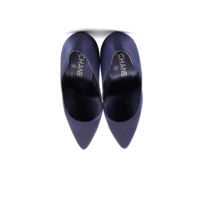 Chanel Women'S Pointed Toe Pumps Satin And Lucite