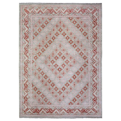 9'X12' Red Anatolian Village Inspired Style Soft Wool Hand Knotted Rug