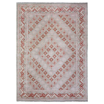 9'X12' Red Anatolian Village Inspired Style Soft Wool Hand Knotted Rug