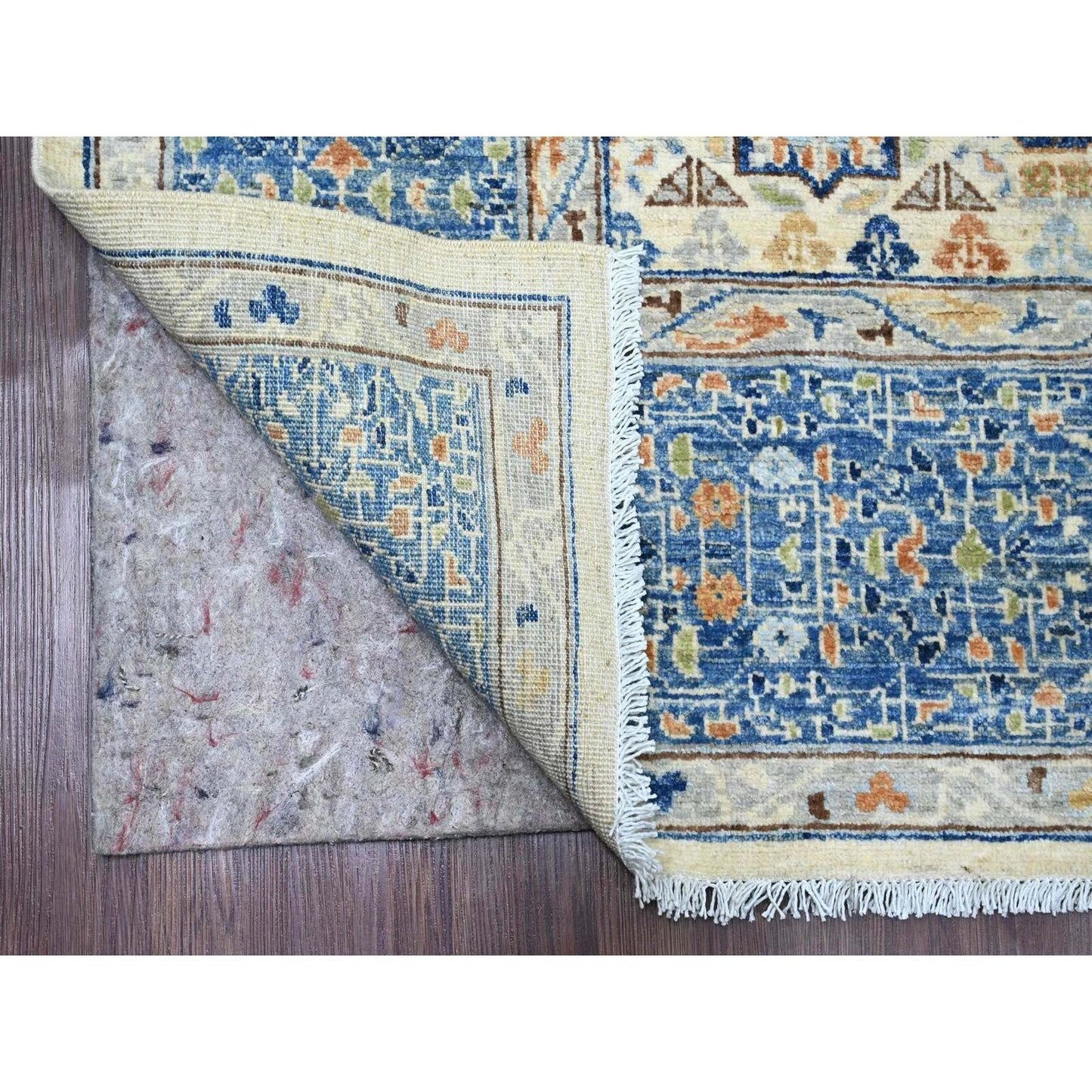 8'1"X9'8" White 14Th Century Mamluk Dynasty Pattern Wool Hand Knotted Rug
