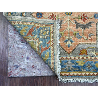 2'8"X10'2" Gray Caucasian Akstafa Design Hand Knotted All Wool Runner Rug