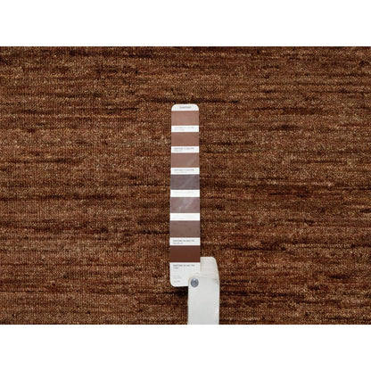 8'2"X10' Chocolate Brown Plain Solid Design 100% Wool Hand Knotted Rug