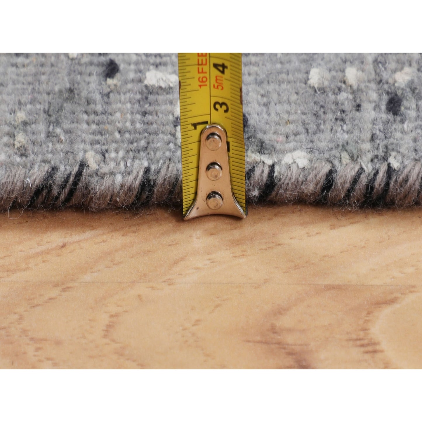 3'1"X5'1" Gray Farsian Silk With Textured Wool Hand Knotted Oriental Rug