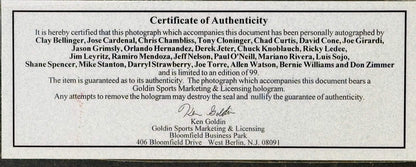 1999 New York Yankees World Series Champs Signed 16X20 Framed Photo #93/99 (Gold