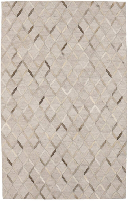 5X8 ft Handcrafted Silver Cowhide Rug