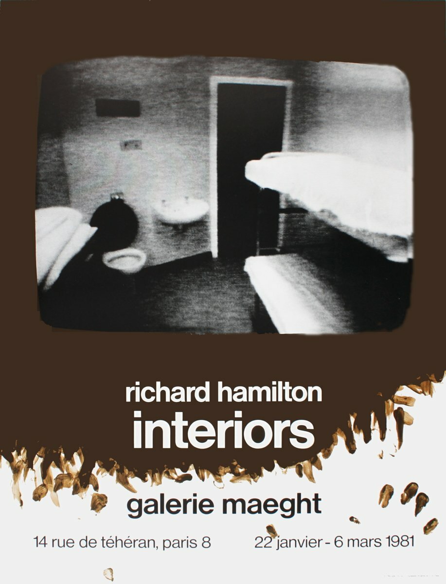 Brow RICHARD HAMILTON Interiors 31.5" x 23.5" Poster 1981 Pop Art Black & White
