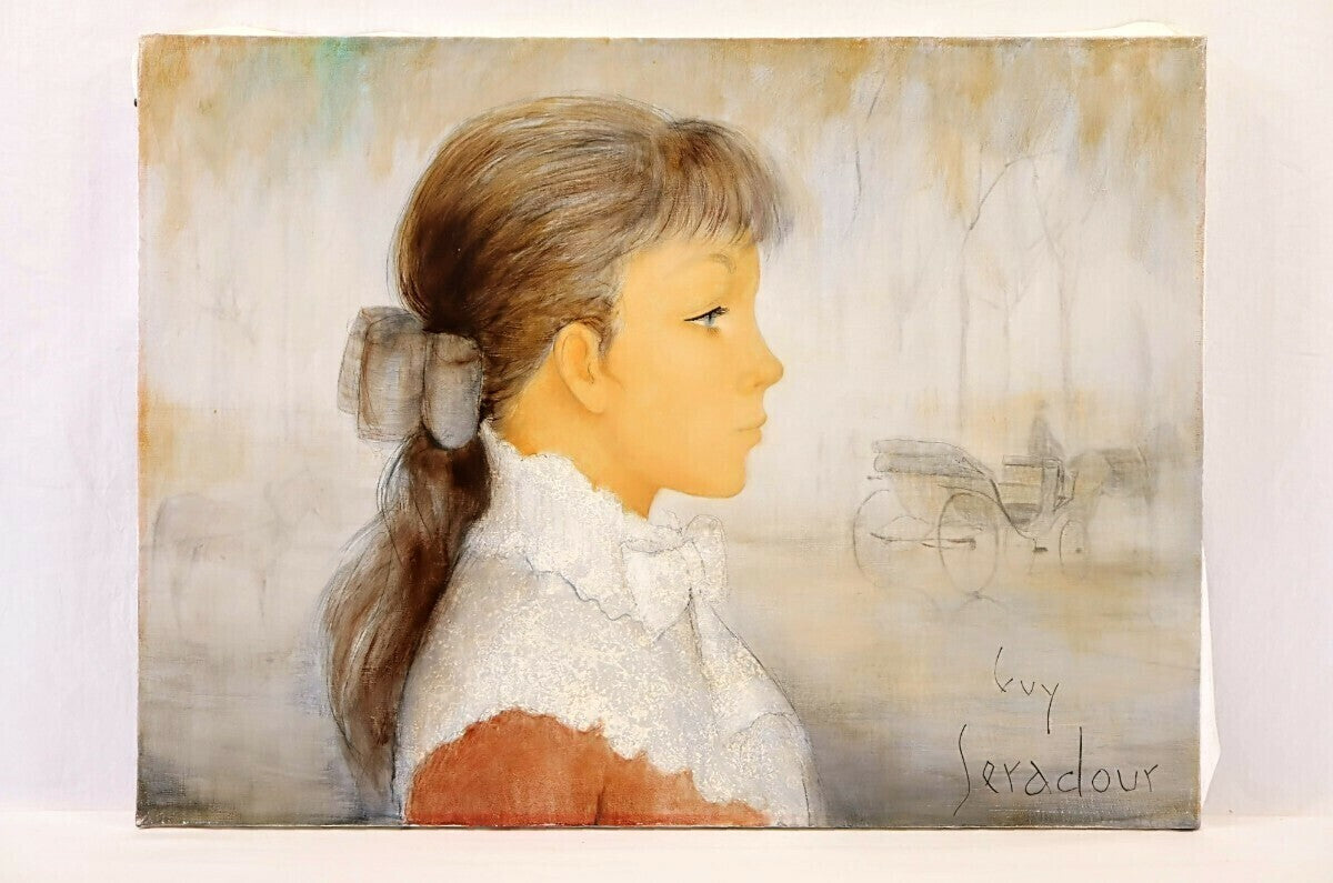 Guy Seradour (1922-2007) Original Oil Painting On Canvas Signed Framed - Woman
