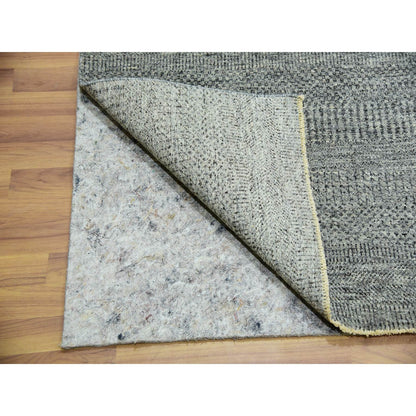 10'X10' Grandma Gray Undyed Modern Grass Hand Knotted Wool Oriental Rug