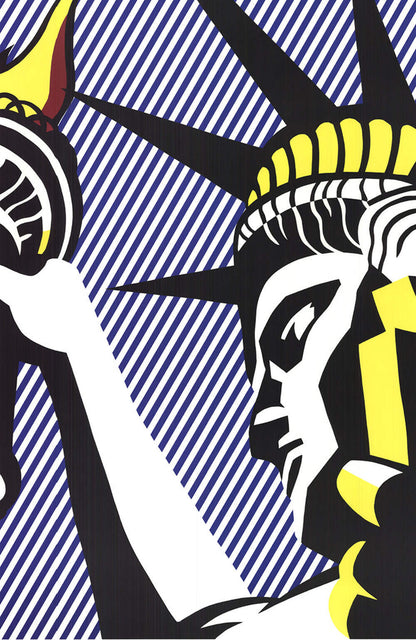 Roy Lichtenstein I Love Liberty " Poster Pop Art Yellow, Black