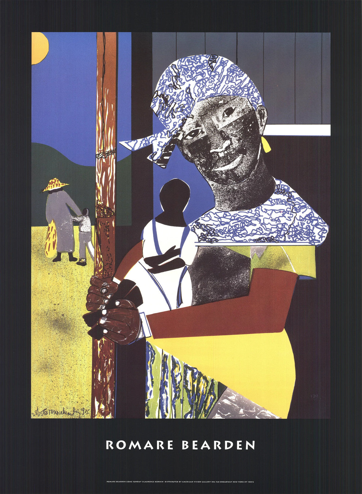 ROMARE BEARDEN Come Sunday Lithograph 30" x 22" 1993 African American