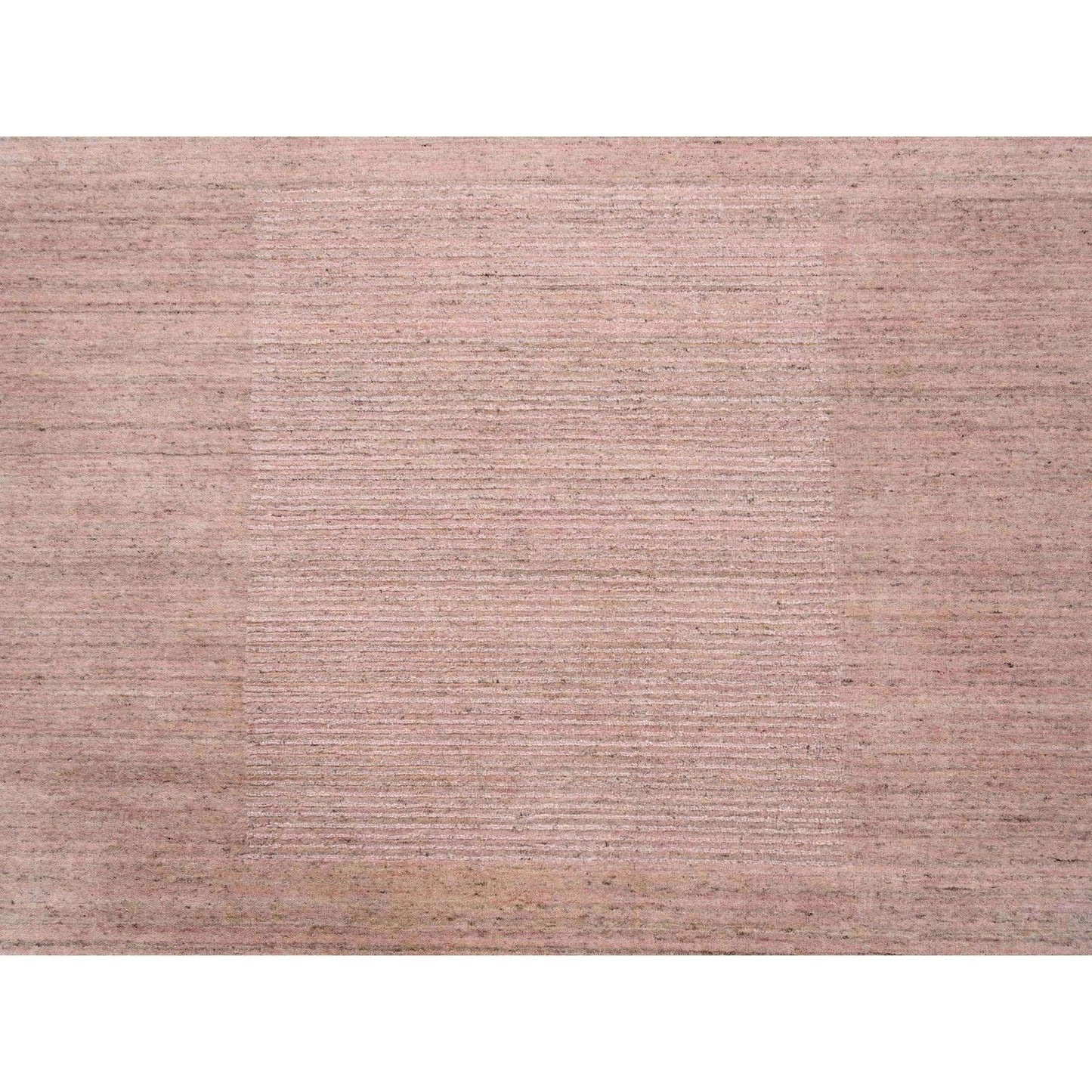 9'3"X12' Modern Design Hand Loomed Soft Wool Coral Pink Oriental Rug