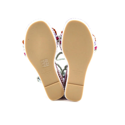 Valentino Garavani Women'S Rockstud Torchon Espadrille Wedge Sandals Leather