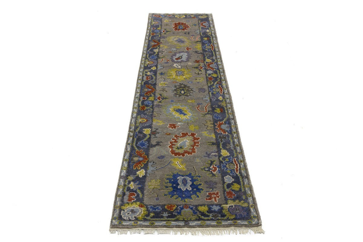 Handmade Oushak Floral Runner Rug 2'5X9'9 ft Colorfast Kitchen Carpet