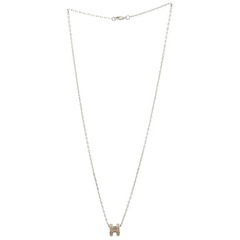Hermes Pop H Pendant Chain Necklace Metal And Enamel Mini