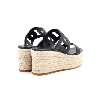 Hermes Women'S Epopee Espadrille Wedge Sandals Leather
