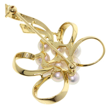 Mikimoto Brooch Pearl Pearl K18 Yellow Gold