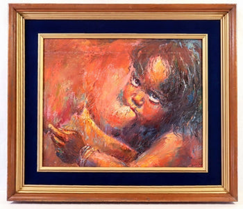 Garth Bayley Original Oil Painting The Gaze South African/British Artist Signed
