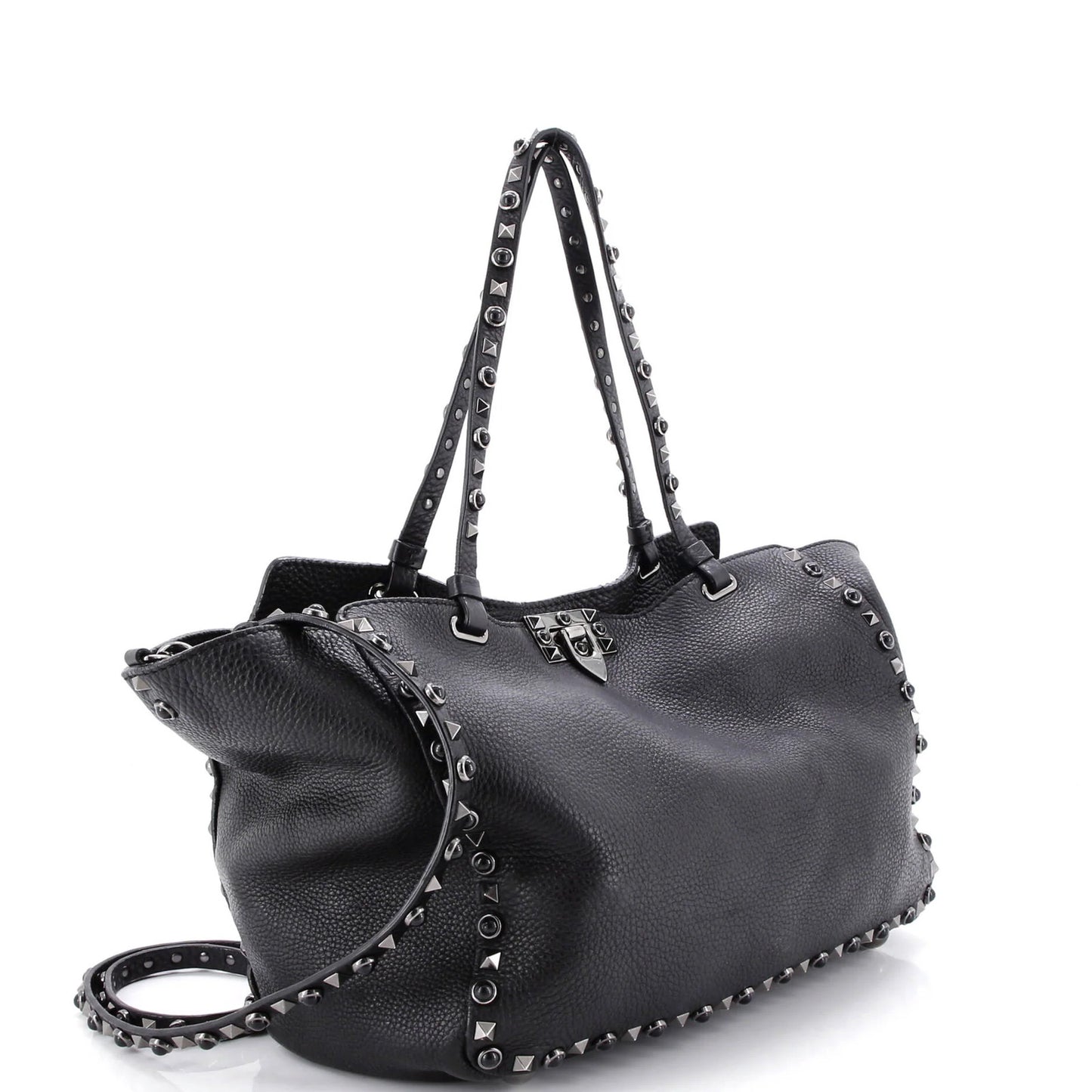 Valentino Garavani Rolling Rockstud Tote Leather With Cabochons Medium