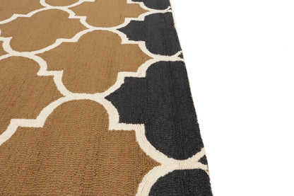 Caramel Brown Trellis Design 5X8 Hand-Tufted