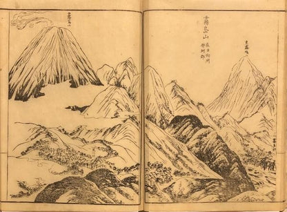 Japanese Buncho Tani woodblock collection Illustrated Guide to Famous Mountains