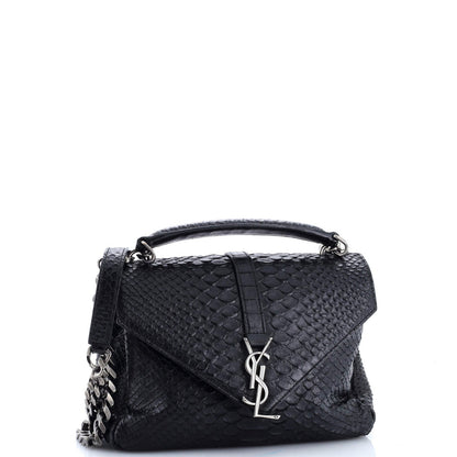 Saint Laurent Classic Monogram College Bag Python Embossed Leather Medium