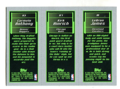 Lebron James/K.Hinrich /Carmelo 2004 Topps Matrix Trio Card