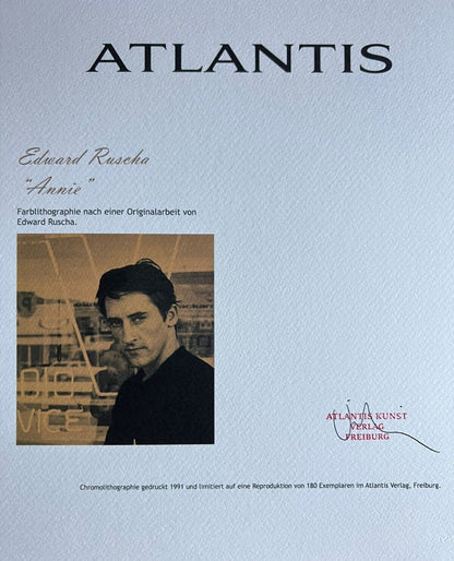 Edward Ruscha Lithograph Coa Signed Op Numbered