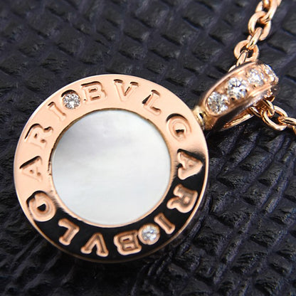 Bvlgari Bvlgari Onyx And Shell Diamond Necklace In Pink Gold 750Pg