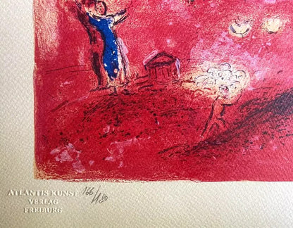 Marc Chagall Lithograph Coa Original Hand-Signed Hand-Numbered Crayon Stamp