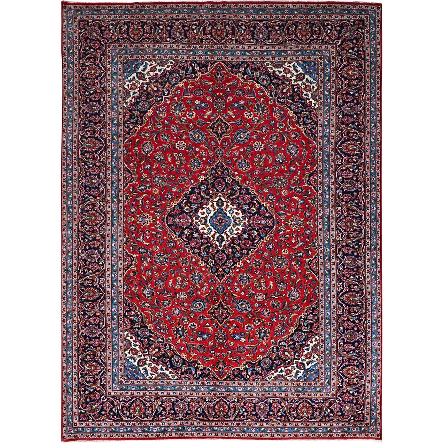 9'6"X12'10" Lychee Red Hand Knotted Zoroastrian Kishoon Oriental Rug