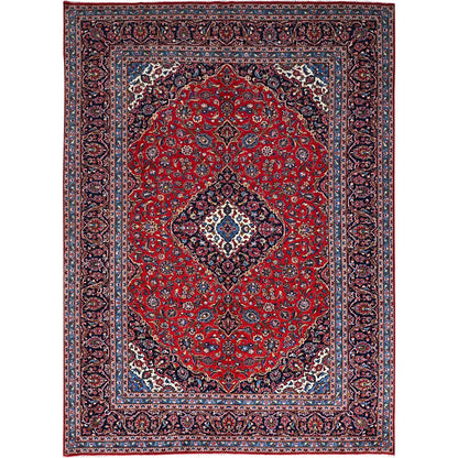 9'6"X12'10" Lychee Red Hand Knotted Zoroastrian Kishoon Oriental Rug