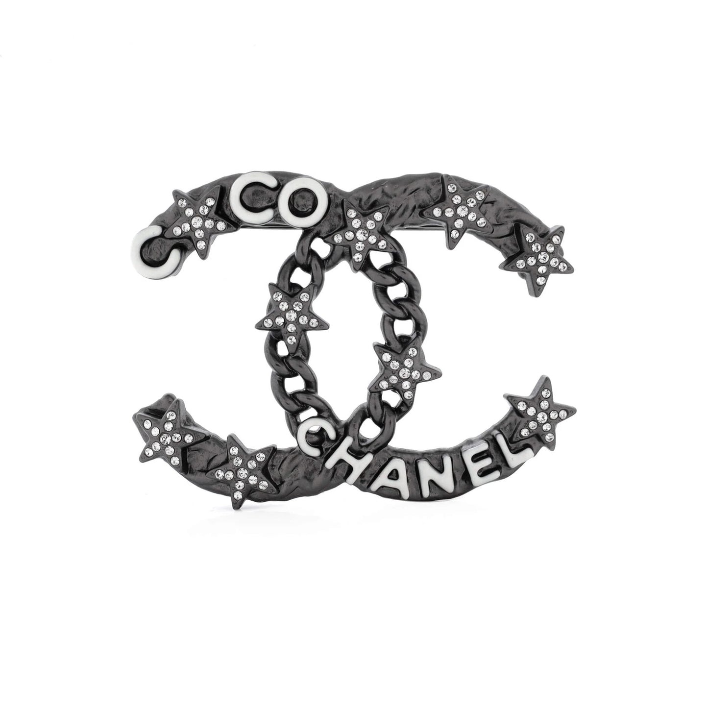 Chanel Cc Coco Star Brooch Metal With Enamel And Crystal