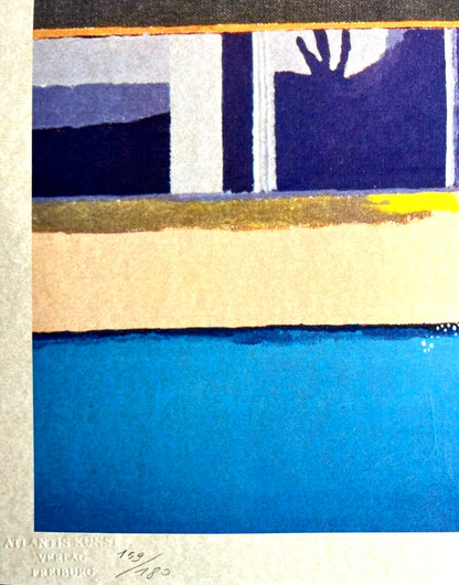 David Hockney Lithograph Handmade Coa Signed Op Numbered In Pencil