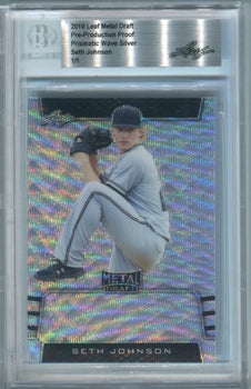 2019 Leaf Metal Draft Prismatic Wave Silver 1/1 (Beckett) Seth Johnson Card