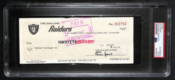 Al Davis Signed/Autographed 1977 Oakland Raiders Check Psa/Dna