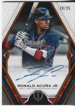 Ronald Acuna Jr 2021 Topps Tribute Autographed Card 20/25 #Ta-Ra