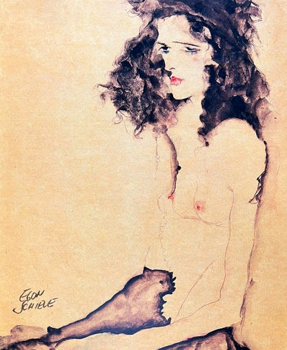 Egon Schiele Lithograph From An Painting Coa Signed In Pen Numbered
