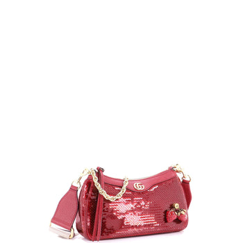 Small Gucci Strawberry Ophidia Shoulder Bag Sequins