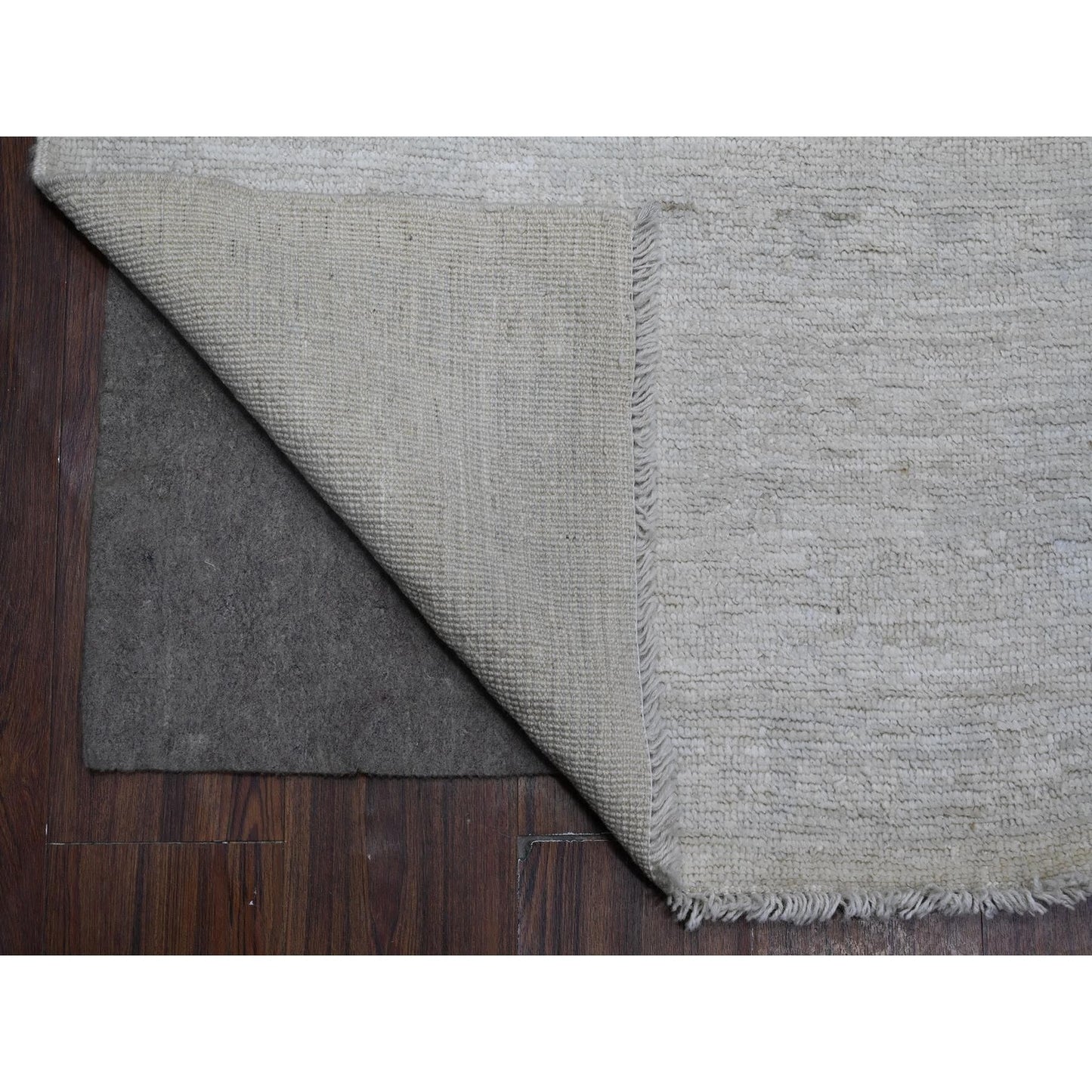 8'10"X11'4" Winter White Vegetable Dyes Afghan Angora Oushak Oriental Rug