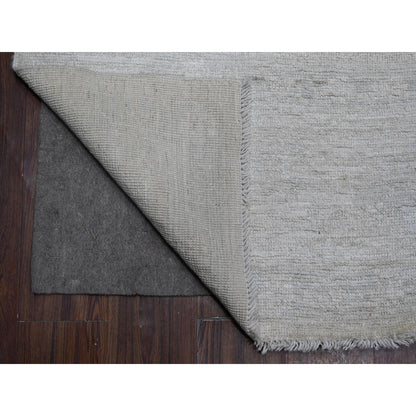 8'10"X11'4" Winter White Vegetable Dyes Afghan Angora Oushak Oriental Rug