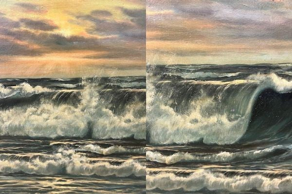 Kabutoya Helmut Baumgart Seascape Oil Painting Signed 12F Canvas Gallery