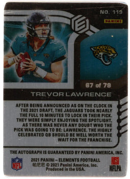 Trevor Lawrence 2021 Panini Elements Gold Metal