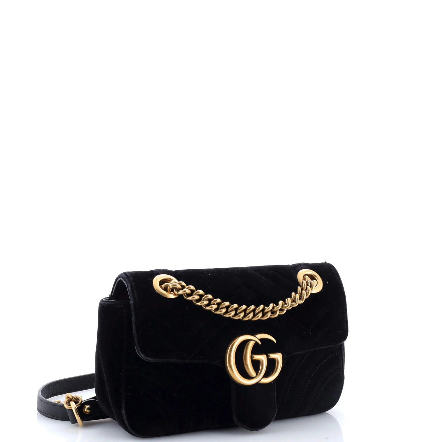 Gucci Gg Marmont Flap Bag Matelasse Velvet Mini