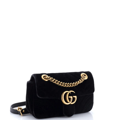 Gucci Gg Marmont Flap Bag Matelasse Velvet Mini